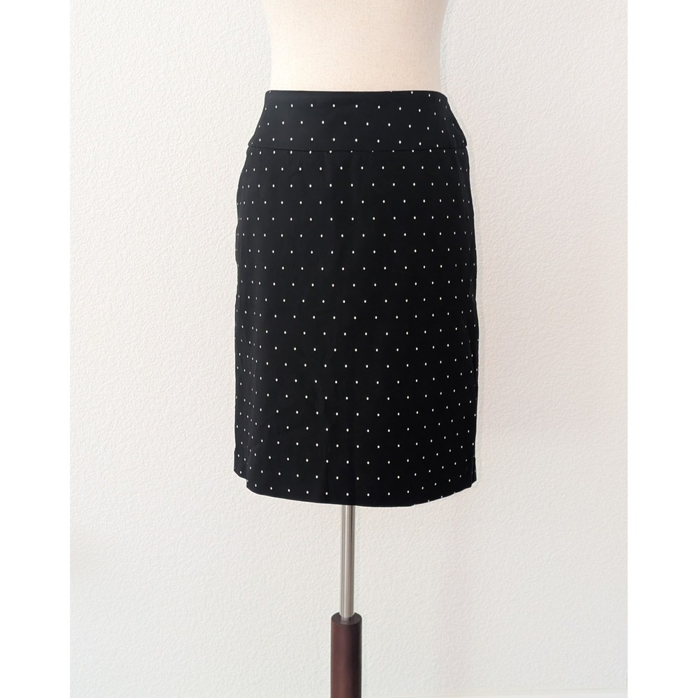 Black White Polka Dot Pencil Skirt